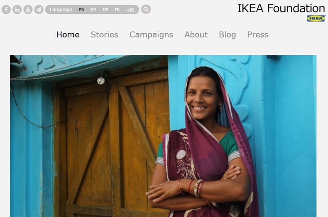 content development for the millennial marketplace - screenshot of IKEA Foundation website