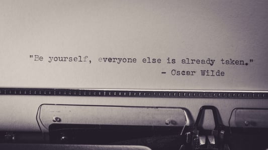 Oscar Wilde quote typed out with a typewriter