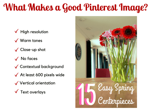 Graphic that details what makes a good Pinterest image