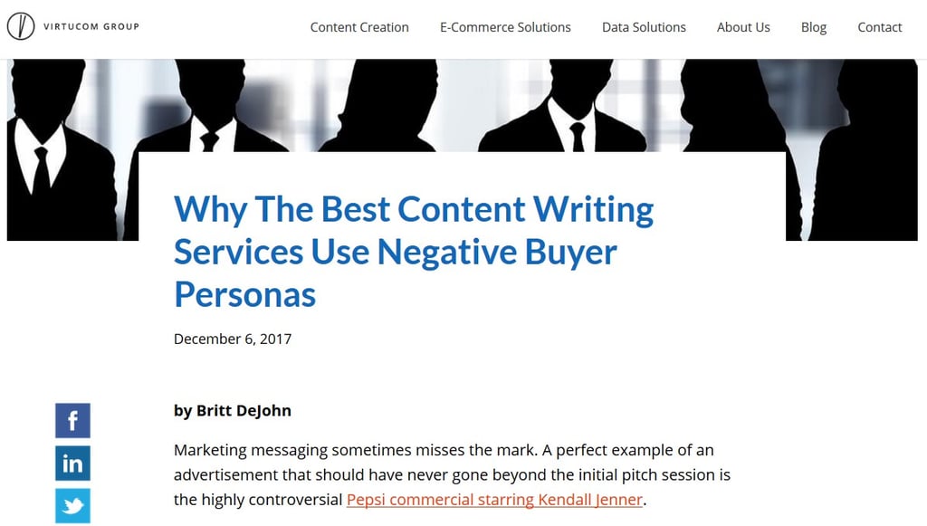 negative buyer personas; Virtucom Group Blog; Content Writers' Essentials for Achieving High Conversion Rates